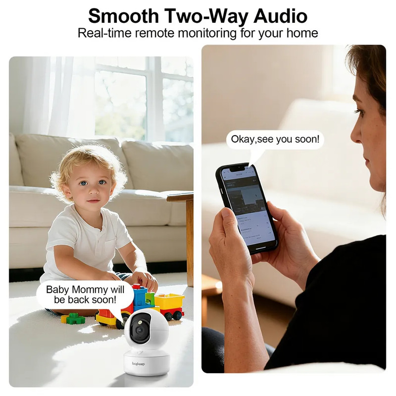 boykeep Indoor Camera 5G Wireless WIFI Pet cam 3MP Motion Track Night Vision 2PC gallery