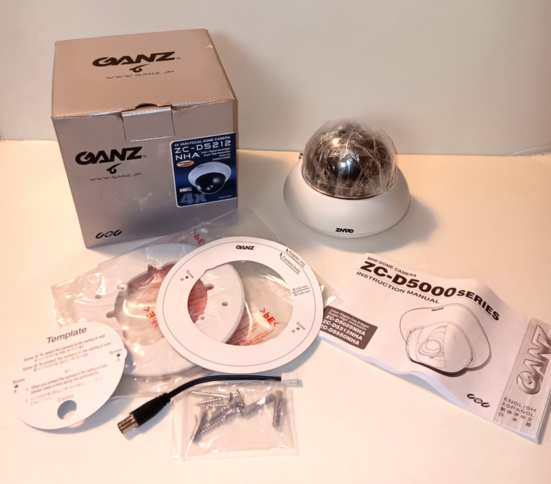 GANZ ZC-D5212NHA 4X VARI-FOCAL DOME CAMERA SUPER HIGH RESOLUTION 24VAC/12VDC NEW