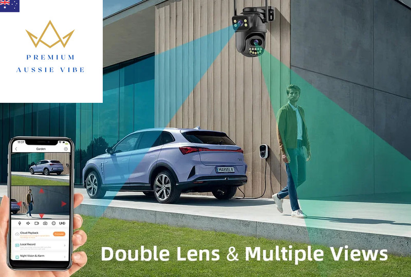 4K 8MP Wifi Surveillance Camera, Dual Lens, 4X Digital Zoom, AI Human Detect, ON gallery