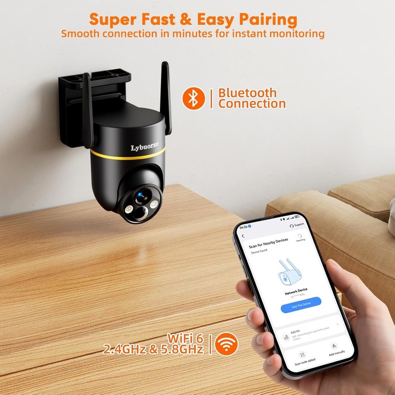 5G 2.4GHz 4MP Solar Security Camera Wireless Outdoor 100% Wire-Free Home Securit gallery