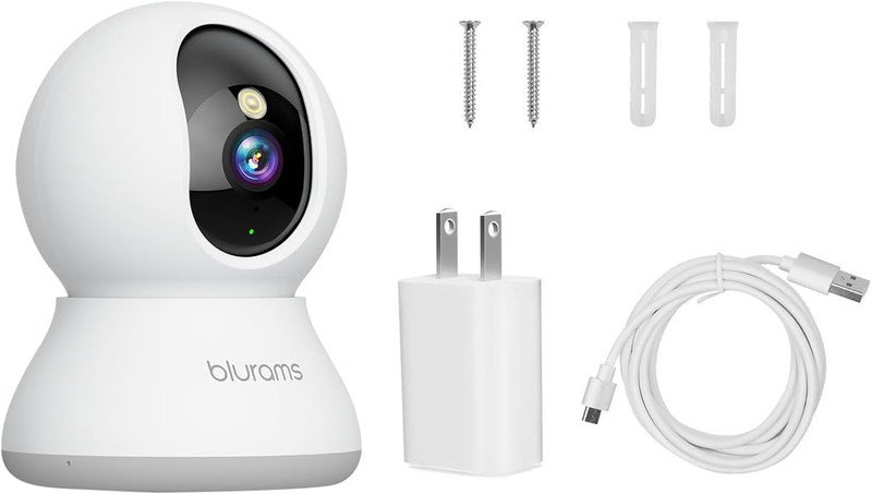 Security Camera 2K, Baby Monitor Dog Camera 360-Degree for Home Security W/Smar gallery