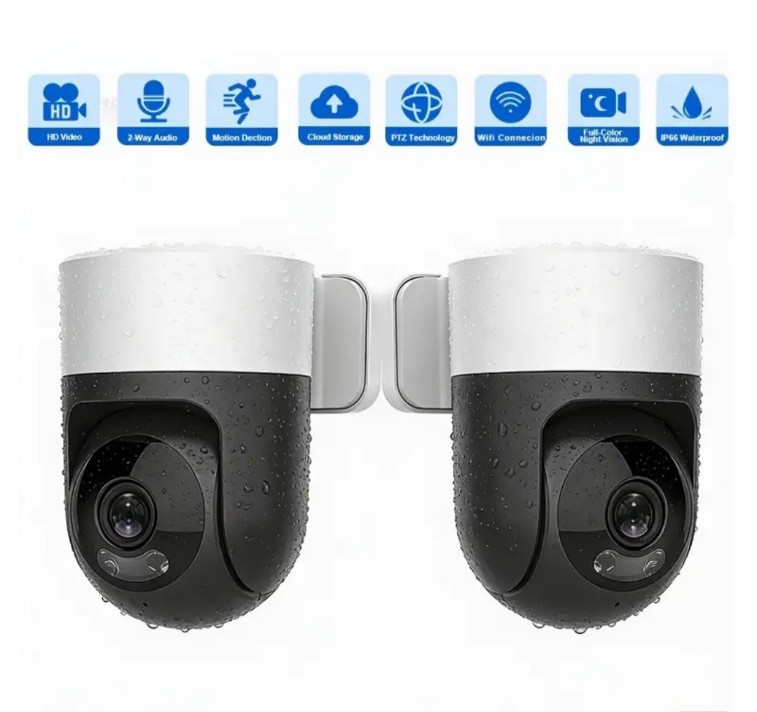 2pcs 3MP Full HD Wireless Wifi Surveillance Camera | PTZ 355°, 2.4G WIFI Two-Way gallery
