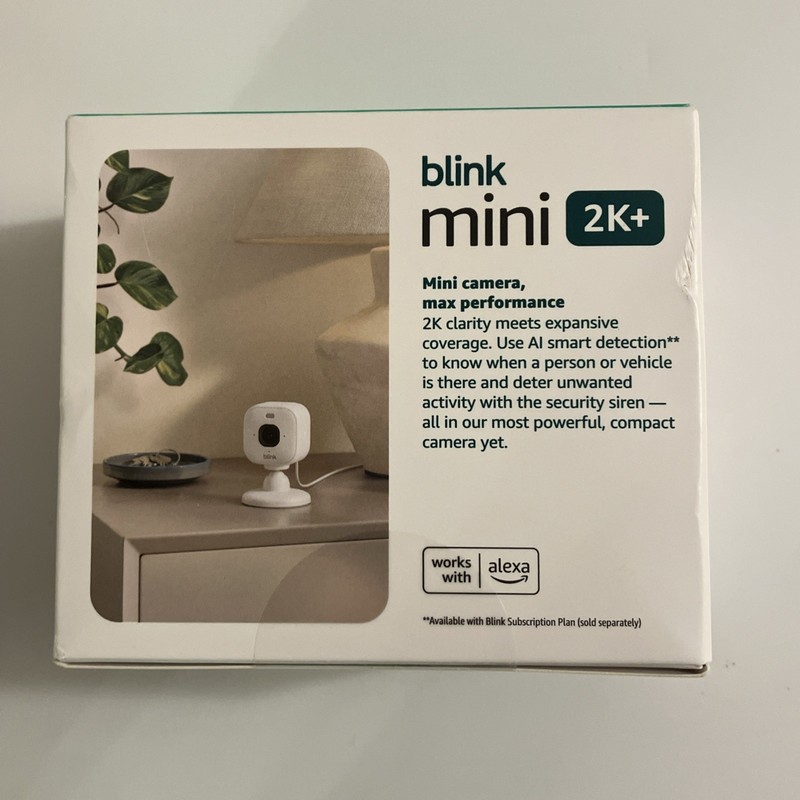 Blink Mini 2K+ 2K Plug-In Security Camera White Newest Model NEW SEALED gallery