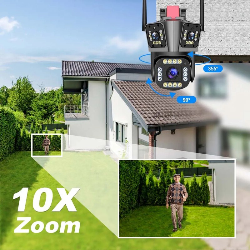 5K 12MP WiFi IP Camera Outdoor PTZ Auto Tracking Waterproof Security CCTV Video gallery