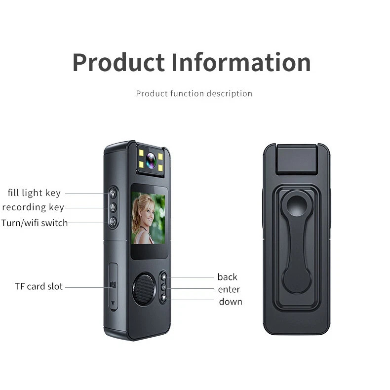 HD 1080P Mini Camera WiFi Portable Video Recorder Police Body Worn Night Vision gallery