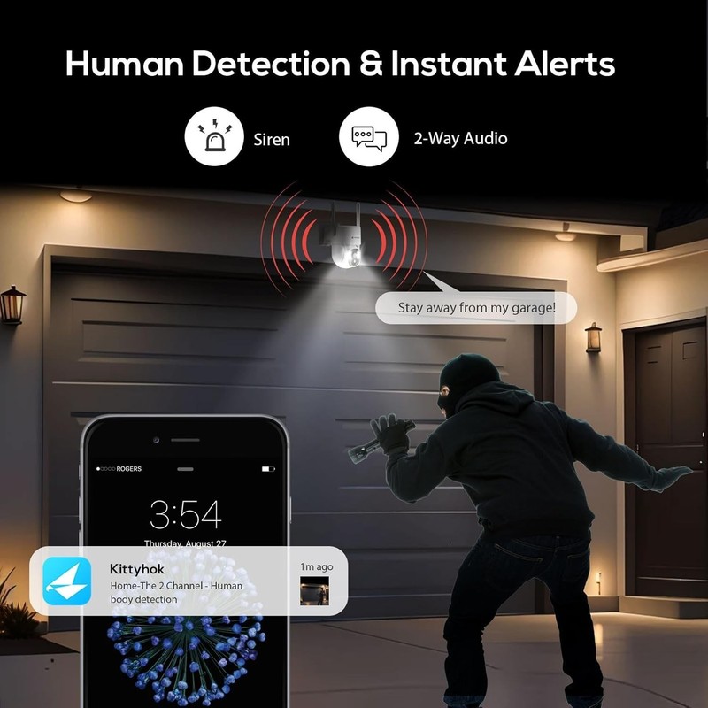 2K FHD Solar Security Camera with Color Night Vision - Wireless & Weatherproof gallery