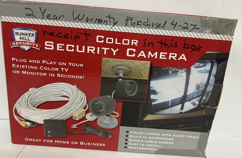 Bunker Hill Security Color Security Camera Model 95914 – Open Box / Incomplete