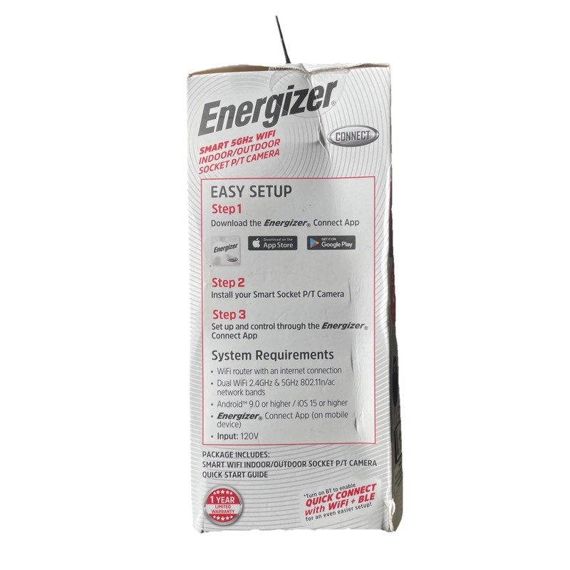 Energizer Smart Wi-Fi Indoor Outdoor Bulb Socket P/T Camera 56Hz Standard Socket gallery