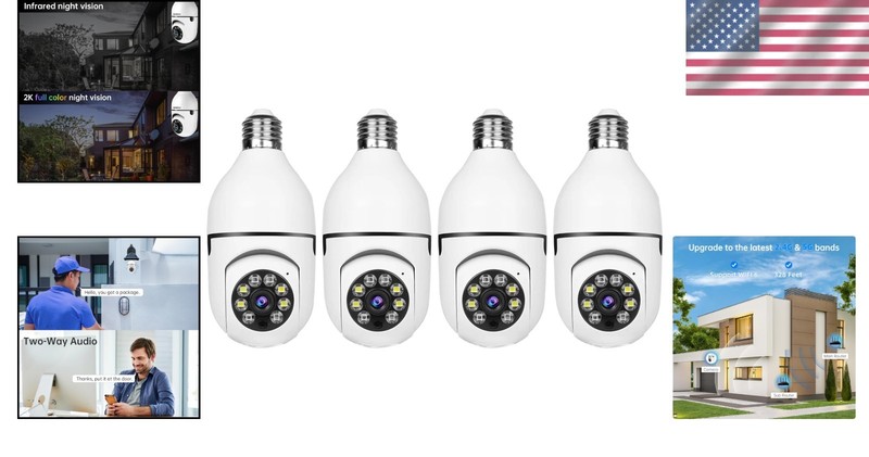 2K HD Outdoor Light Bulb Security Camera - Wireless, Color Night Vision, 4-Pack gallery