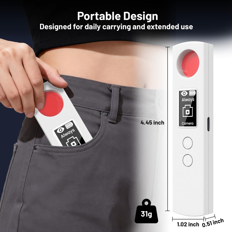 6-in-1 Hidden Camera Detector & Bug Finder, Portable RF Signal Scanner, Privacy gallery