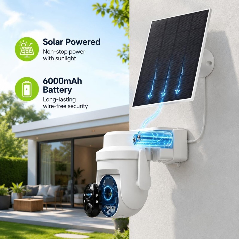 2K Solar Security Wireless Camera Outdoor 2Pack WiFi Battery Camera 360 Pan/Tilt gallery