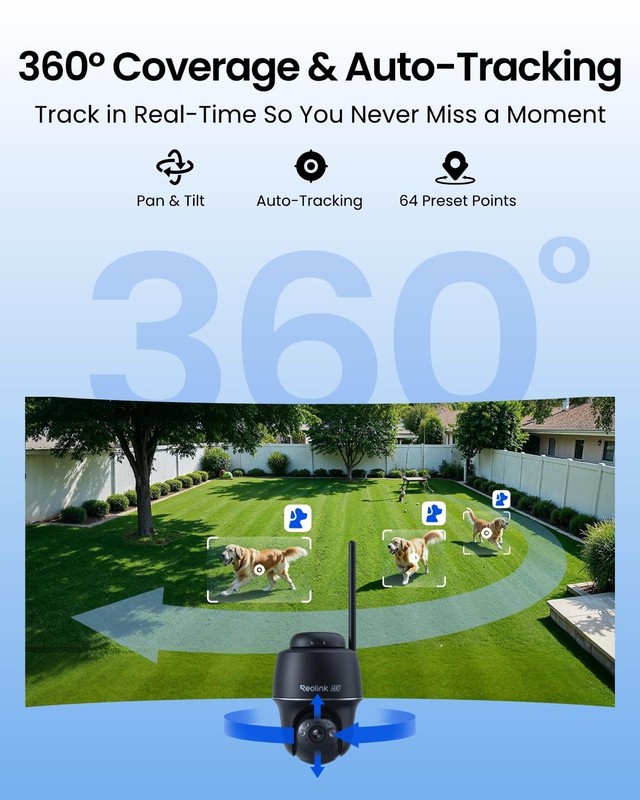 4K Solar Cameras Wireless Outdoor, 360° Pan Tilt, 8MP Color Night Vision, 2.4... gallery