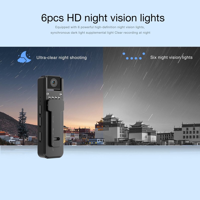 1080P Mini Body Camera Video Recorder, Small Pocket Body Born Cam Wearable Ca... gallery