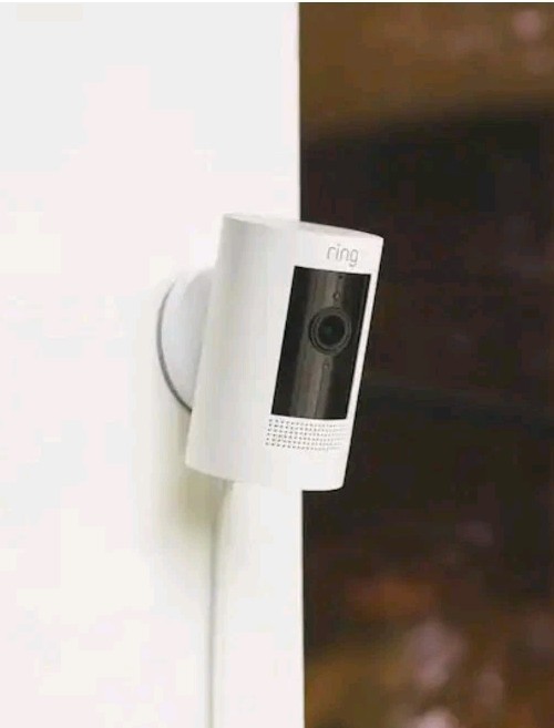 ​Ring Stick Up Cam Plug In 1080p HD Indoor Outdoor Wired Security Camera White gallery
