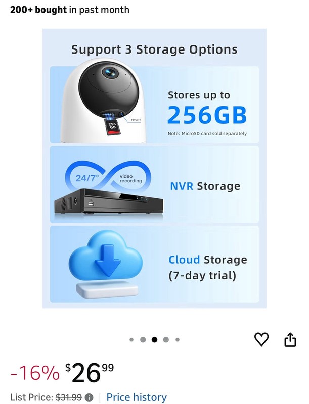 Indoor 5G WiFi Pan Tilt Camera 2.5K 4MP Pet Baby Monitor, Alexa, SD Slot gallery