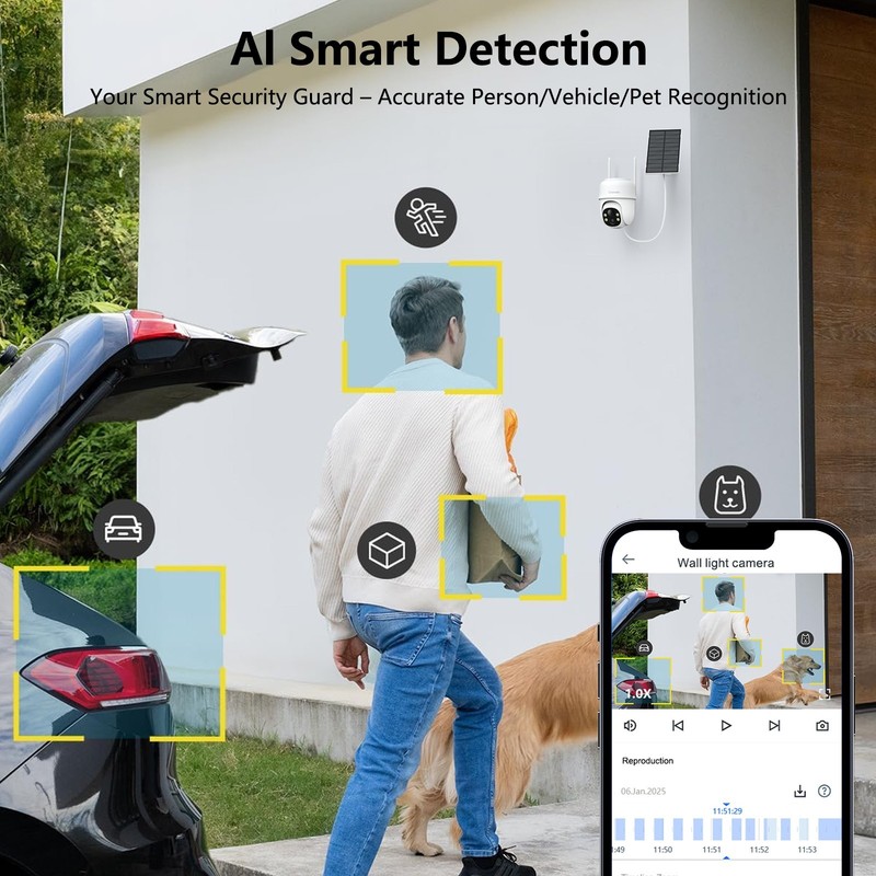Wireless Solar Battery Powered Security Camera System Outdoor Home Wifi IP 3MP gallery