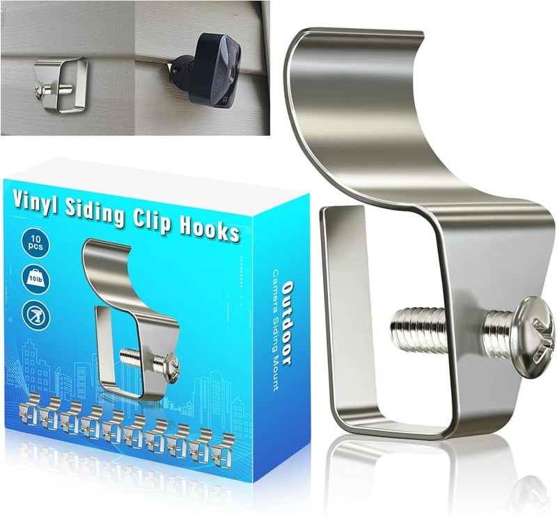10Pack Blink Outdor Camera Mount Vinyl Siding Clips Hooks No-Hole Needed Outdoor