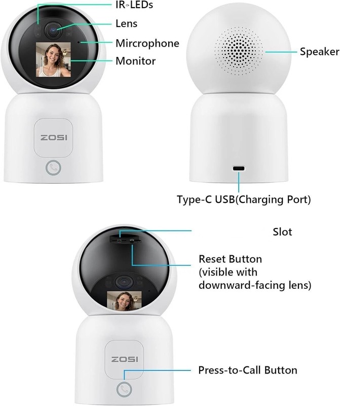 ZOSI 3MP/4MP/8MP Wireless PTZ 360° Wifi Security Camera AI Detect Night Vision gallery