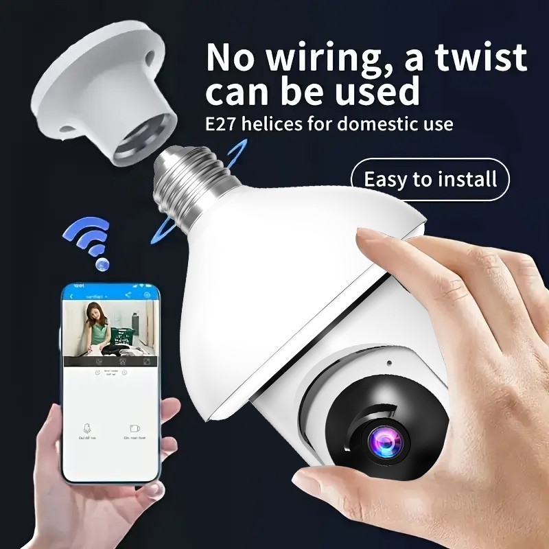 2pcs-New Bulb Security Camera - 1080p Full HD Recording & 360° Panoramic View gallery