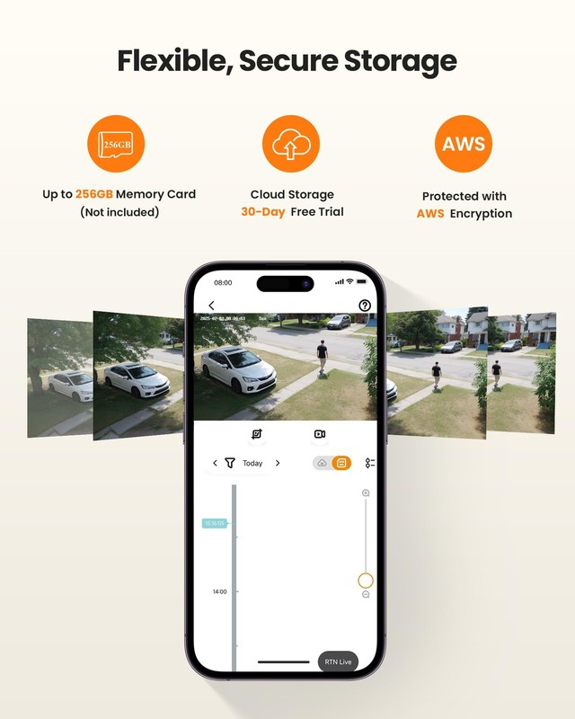 3MP 2K WiFi Security Camera Outdoor Indoor, 2 x WiFi6 & 2.4GHz Plug-in Camera... gallery