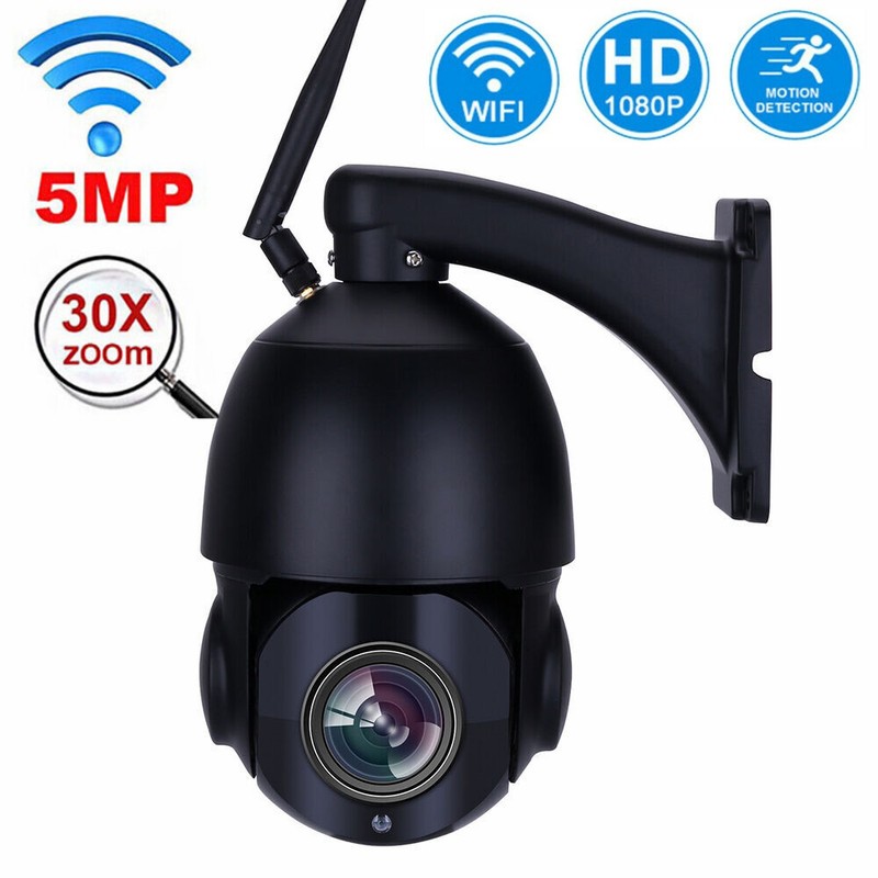 5MP Outdoor Camera 30X Zoom FHD WiFi Wireless Auto Track ONVIF 2 Way Audio PTZ