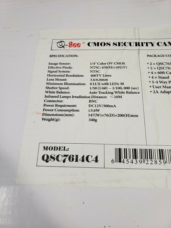Q-See Color CMOS Surveillance security Camera 4 pack QSC7614C4 New gallery
