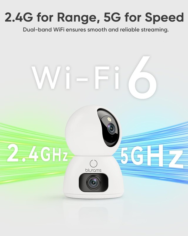 blurams 2K Dual-Lens Indoor Camera, 360° PTZ Pet Camera with Phone App, Split... gallery