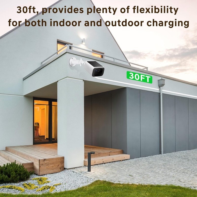 30FT Power Adapter Designed for eufy Security SoloCam White gallery