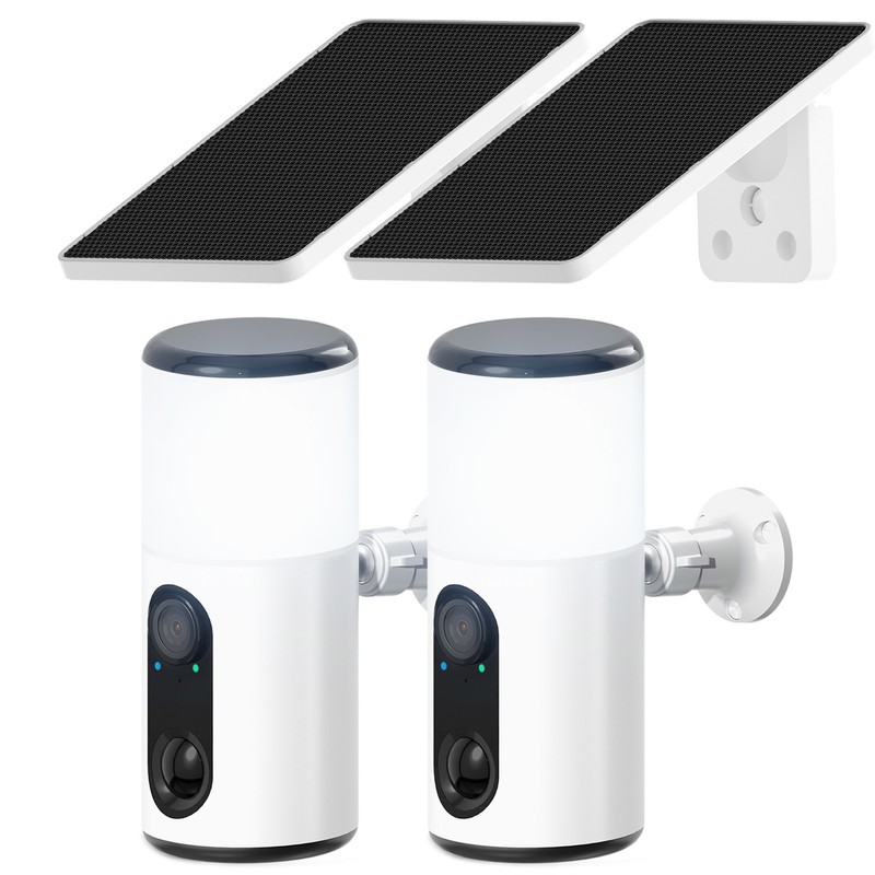 4MP Wireless Security Camera Solar Outdoor 5G WiFi6 Floodlight Cameras PIR Alarm