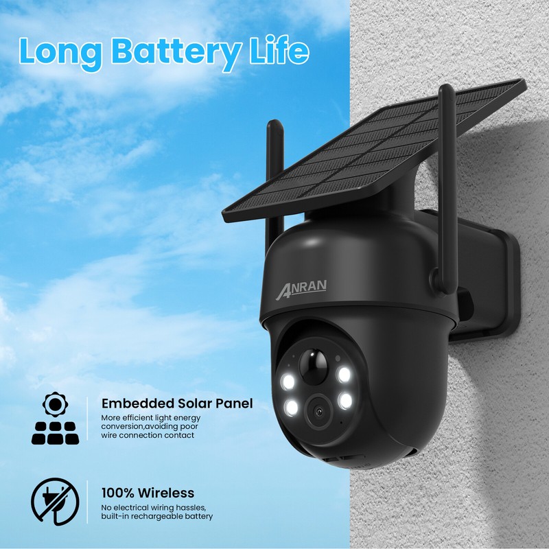 ANRAN Solar Wireless Security Camera 360° View 5MP Wifi Night Vision Outdoor gallery