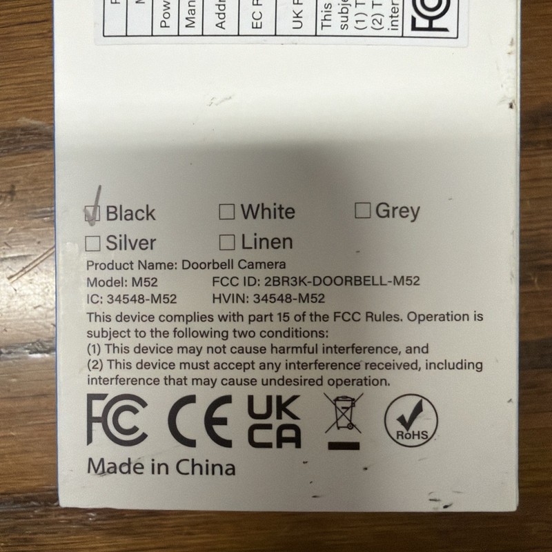 2- M52 DOORBELL CAMERAS- 2.4 GHz WI-FI - NEW! gallery