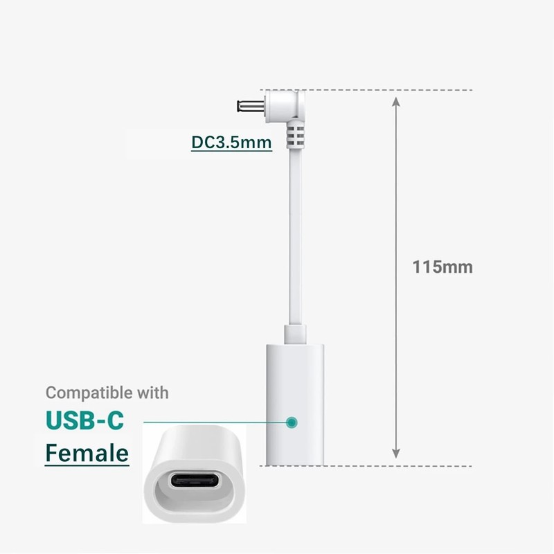 Ring USB-C to Barrel Plug Adapter for USB-C Solar Panels and Barrel gallery