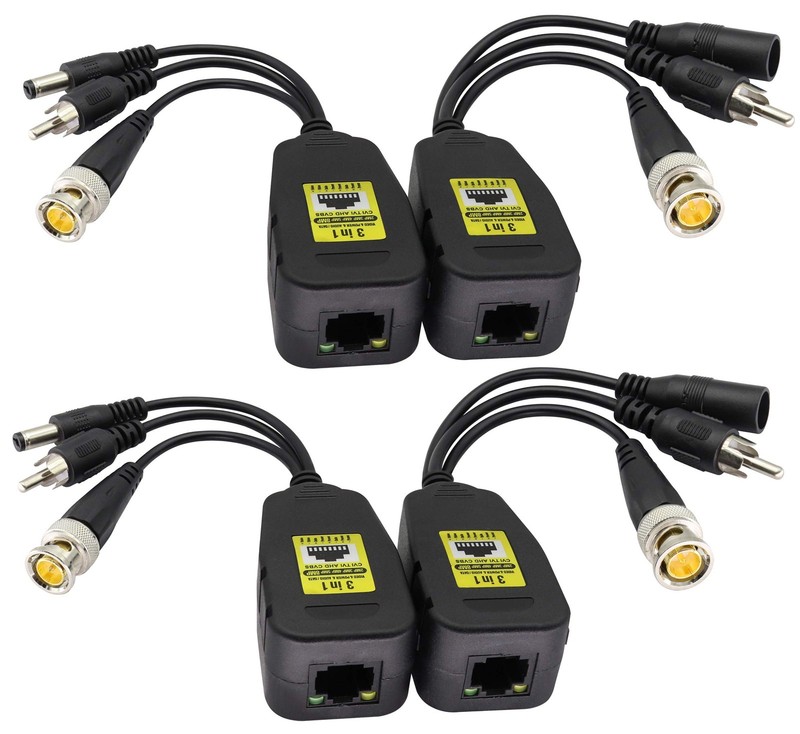 AAOTOKK Passive Video/Audio Power Balun RJ45 to BNC Network 2Pairs gallery