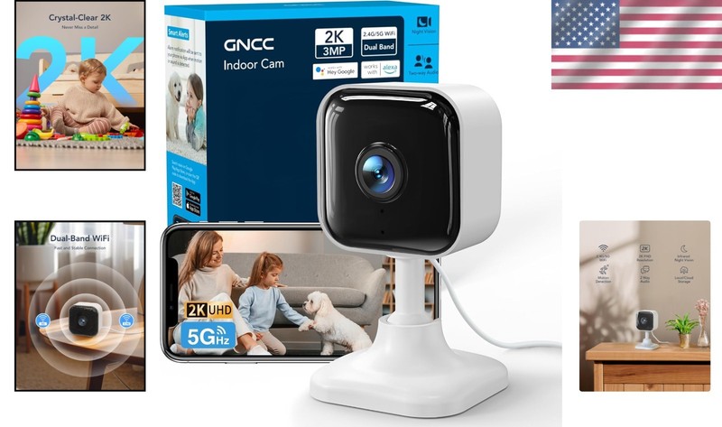 2.4G/5G WiFi Pet Camera - 32ft Night Vision & Motion Detection for Home Security gallery