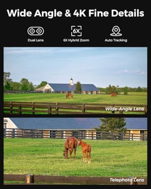 4K Dual Lens 4G Cellular Security Camera Wireless Outdoor, 360 PTZ with 4G Set gallery