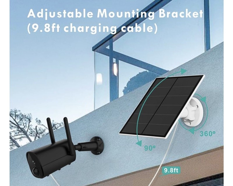 2 PK Solar Panel for Security Camera, 5W USB Solar Panel/Waterproof gallery