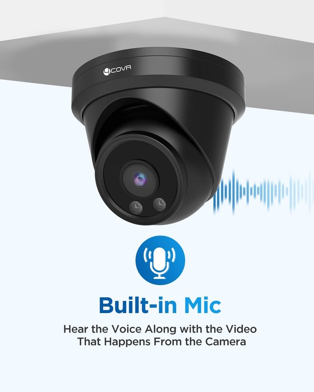 4COVR 4K 8MP PoE IP , Outdoor Wired Surveillance Video with Audio, Smart Huma... gallery