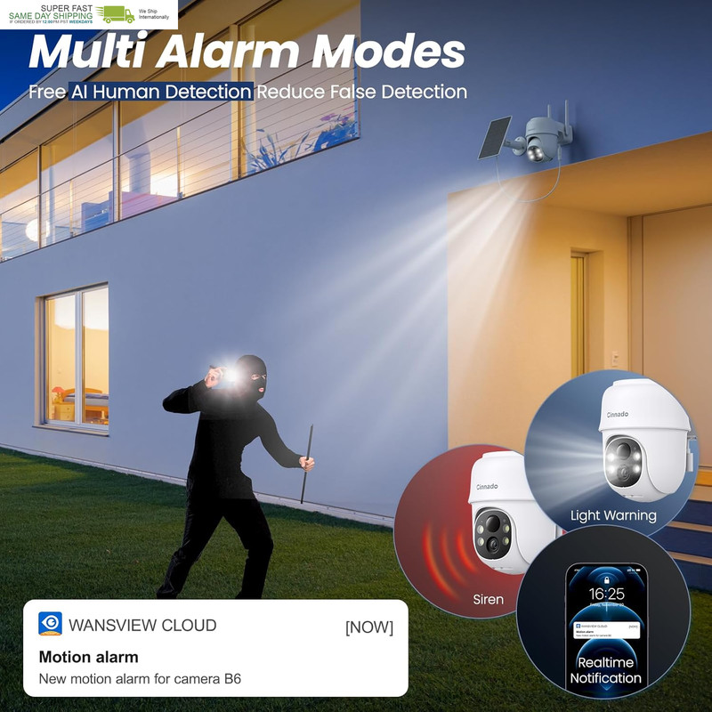 2K Cameras for Home Security-2.4G Wifi Outdoor Camera Wireless Solar/Battery Pow gallery