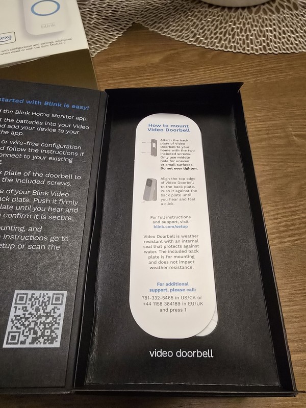 Blink Smart Wi-Fi Video Doorbell Wired/Battery with 2 Way Audio with Alexa Black gallery