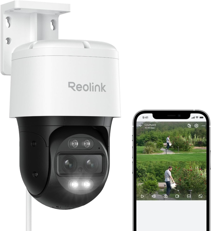 REOLINK PTZ Security Camera System 4K, IP Poe 360 Camera with Dual-Lens, Auto 6X