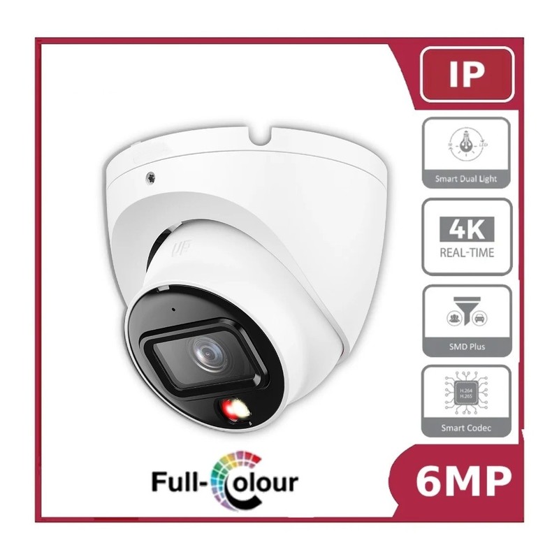 6MP PoE Security IP Camera Outdoor Human Detection Audio Color Nightvision