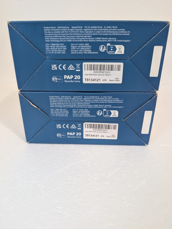 Lot of 2 Eufy Security S220 SoloCam 2K Solar Wireless Outdoor Cameras T8134 New gallery