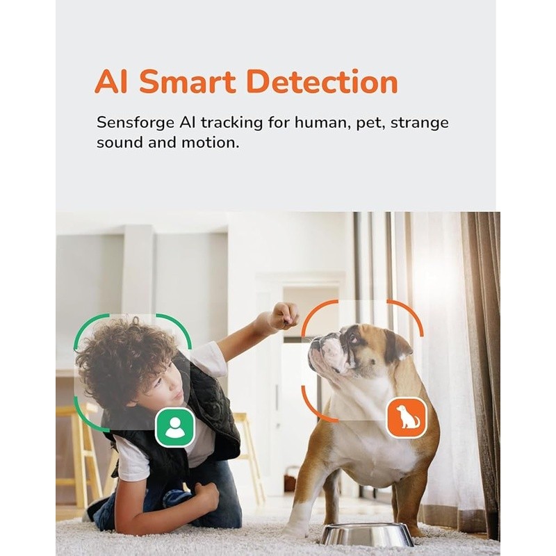 2.5K HD Indoor Pan-Tilt Security Camera W/ AI Detection Two-Way Audio View gallery