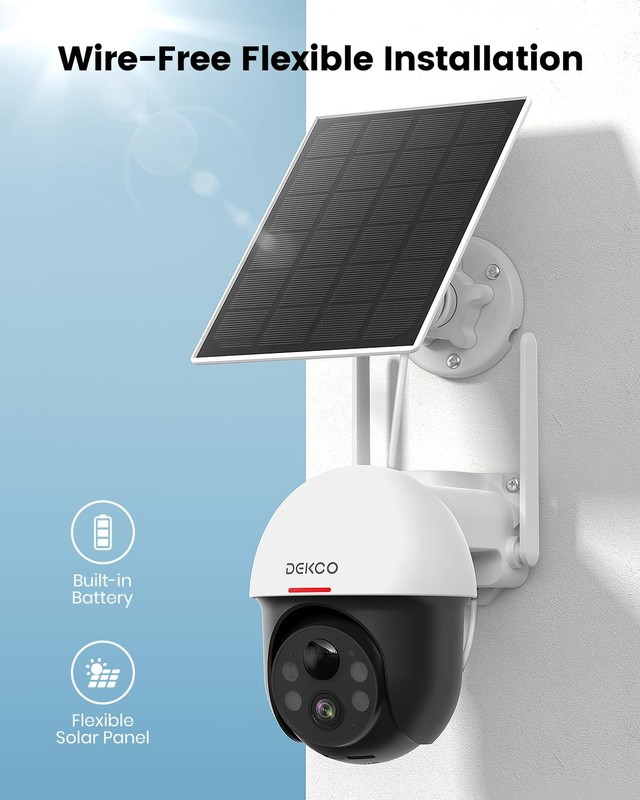 Solar Security Camera Outdoor Wireless, Battery Powered, Panoramic Pan Tilt Z... gallery