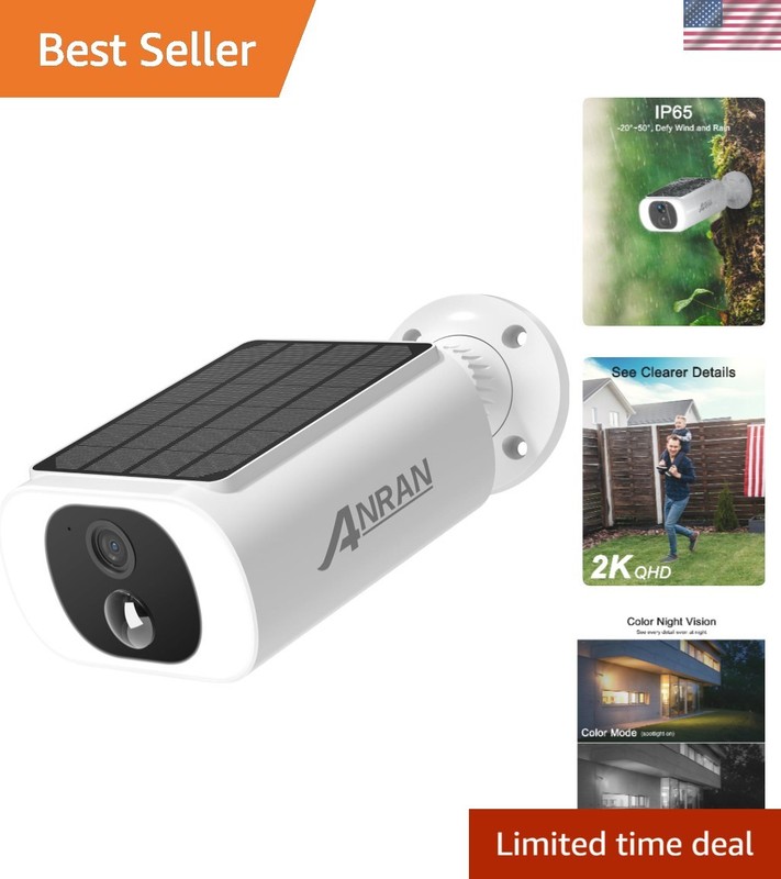 Advanced 2K Solar Security Camera with Color Night Vision & Alexa Integration