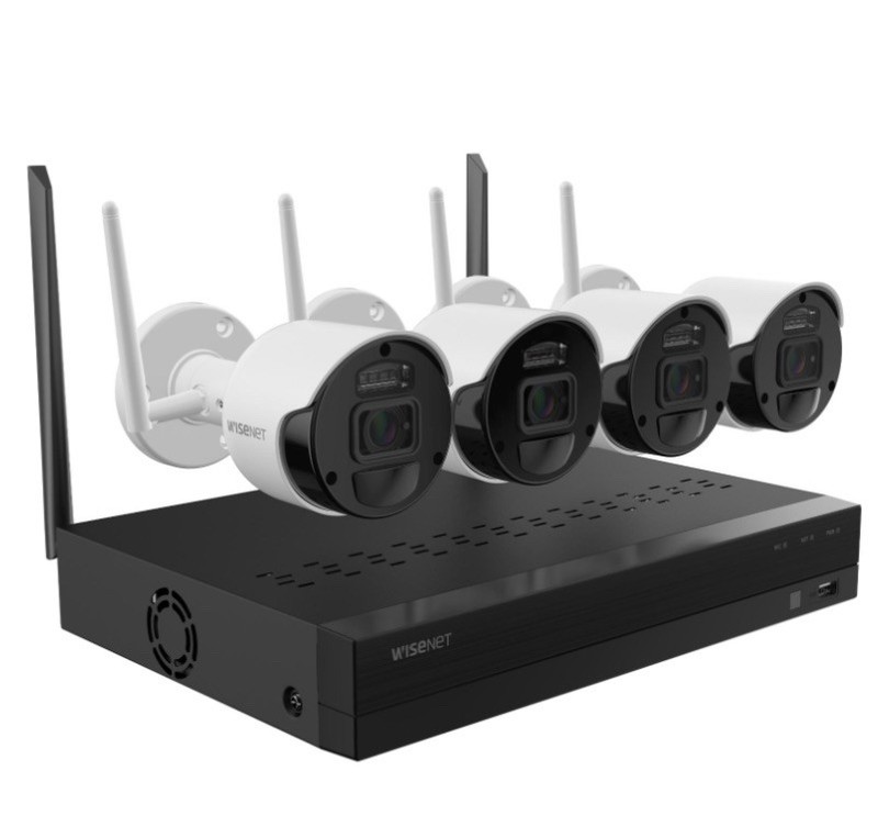Wisenet 4 Wireless camera kit (24/7 Color – Night Vision – Motion Detection NEW