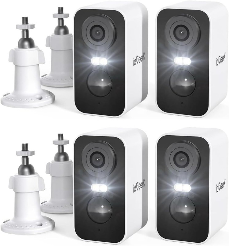 4PCS ieGeek Security Cameras Wireless Outdoor Battery Powered WiFi CCTV System