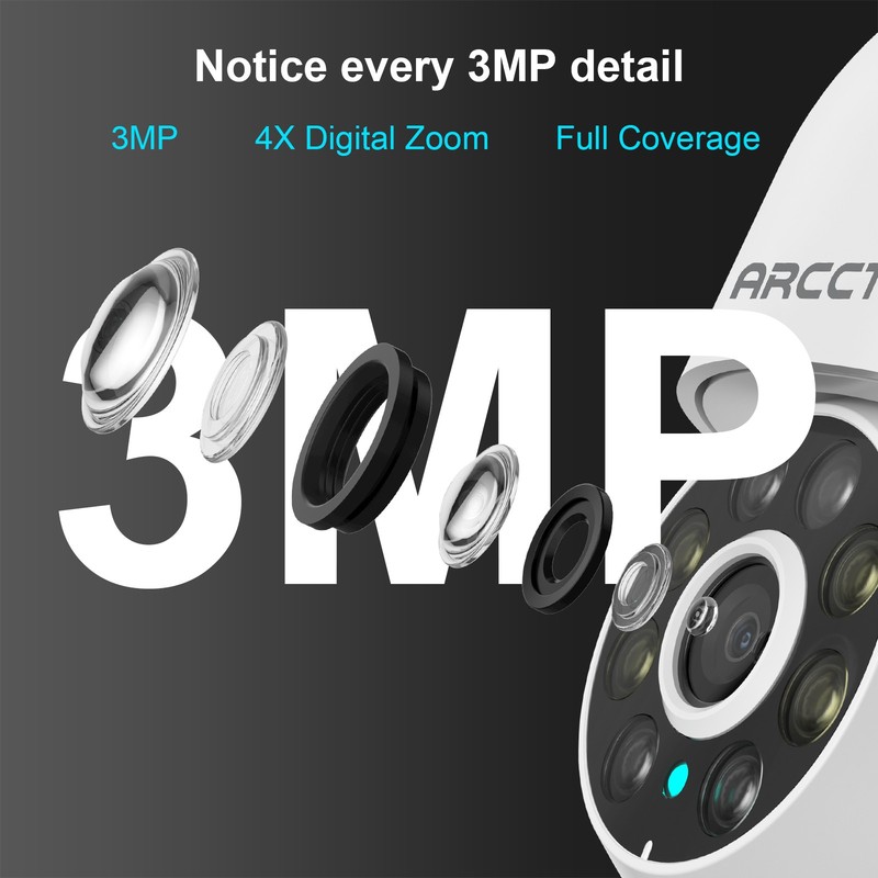2-Pack 2K HD Home CCTV WiFi6 Security Camera Outdoor Color Night & 2-Way Audio gallery