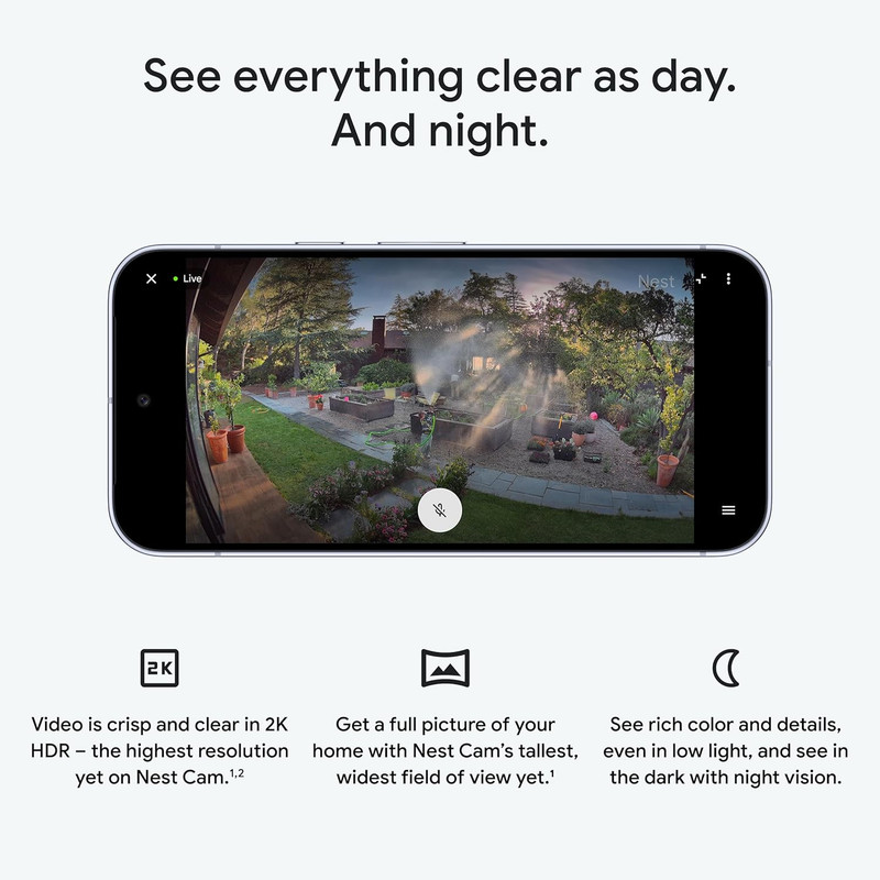 Google Nest Cam Outdoor (Wired, 2nd Gen) - 2 Pack - Security Camera with 2K Vide gallery
