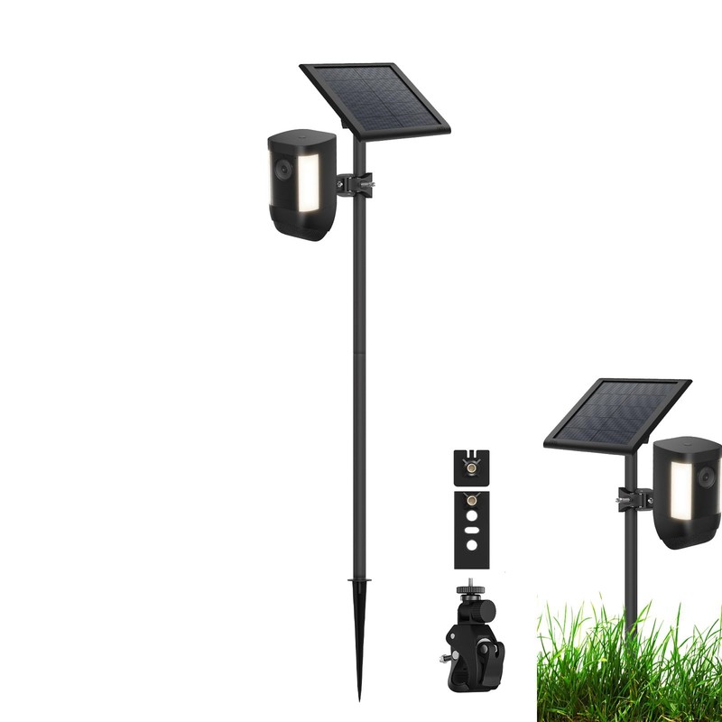 16"-48" Ground Stake Mount, 2-in-1 Dual Bracket for and Solar Panel, Universa...